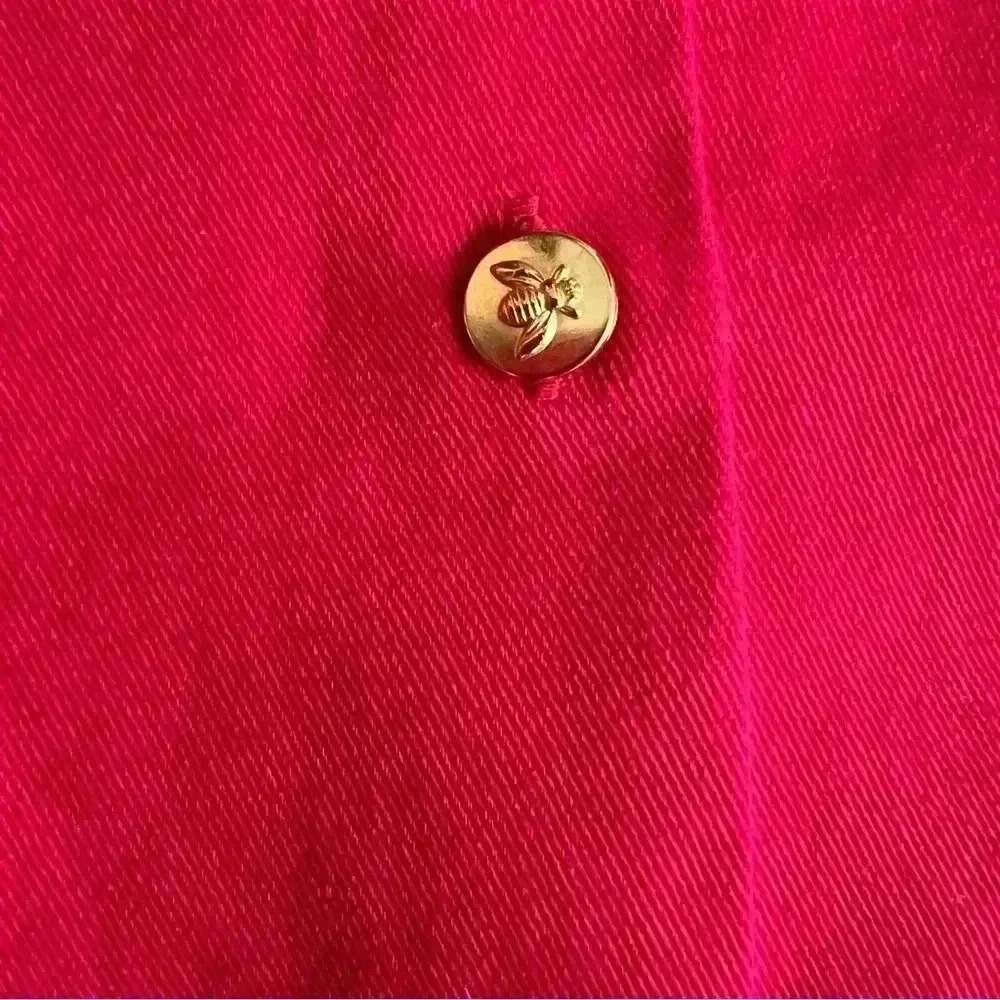 Grace Baker Red Button Down With Bee Buttons Size… - image 3